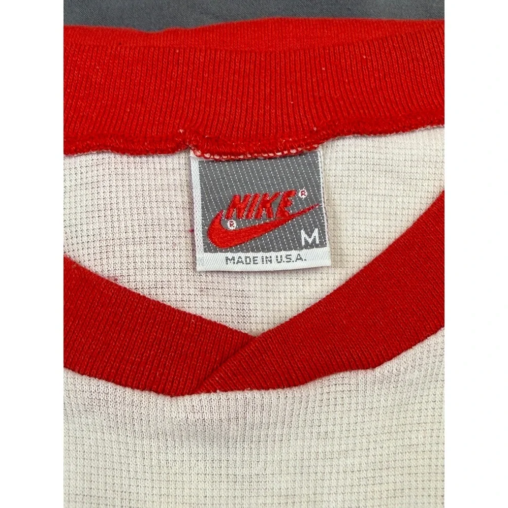 Vintage 90's Nike Colorblock T-Shirt Red White Made in USA Mens M Futura Logo